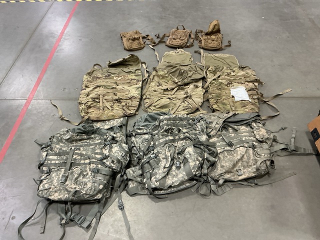 (7) Large Field Pack Sets, (9) Rucksacks & Assorted Items (7) Large Field Pack Sets, (9) Rucksacks & Assorted Items