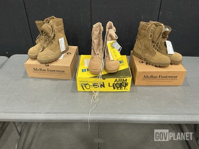 (3) Pairs of Combat Boots & (17) Pairs of Hot Weather Boots