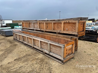 Quantity of (3) 196 in x 28 in Wooden Crates