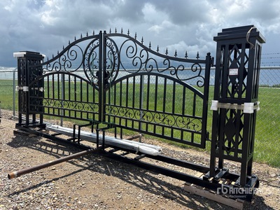 2026 Suihe NFG-20FGP-EU 20 ft x 5 ft Wrought Iron Bi-Parting Driveway Gate (Unused)
