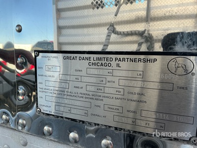 2015 Great Dane 53 ft T/A مقطورة مبردة