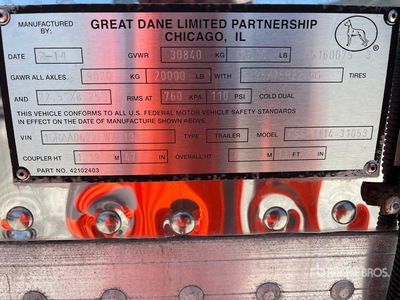 2015 Great Dane 53 ft T/A مقطورة مبردة