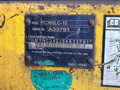 2014 Komatsu PC360LC-10 油圧ショベル