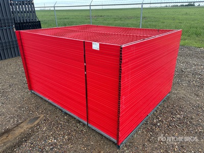 Quantity of (46) 7 ft 6 in x 6 ft Powder Coated Temporary Bauzaun (Unused)