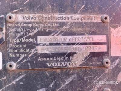 2018 Volvo ECR355EL Kettenbagger