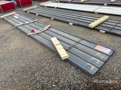 Quantity of (70) 20 ft x 3 ft Grey Metal Corrugated Tin (Unused)