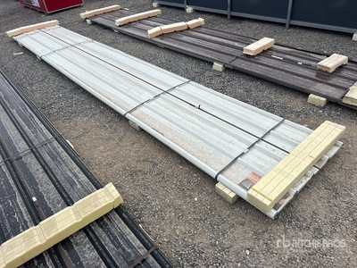 Quantity of (20) 20 ft x 3 ft White Metal Corrugated Tin (Unused)