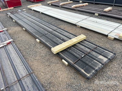 Quantity of (20) 20 ft x 3 ft Black Metal Corrugated Tin (Unused)