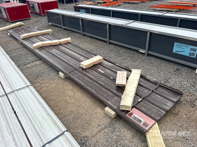 Quantity of (20) 20 ft x 3 ft Brown Metal Corrugated Tin