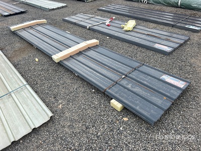 Quantity of (30) 16 ft x 3 ft Grey Metal Corrugated Tin Divers - Matériaux de construction (Unused)