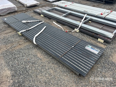 Quantity of (70) 12 ft x 3 ft Black Metal Corrugated Tin (Unused)