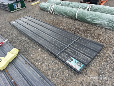 Quantity of (70) 12 ft x 3 ft Black Metal Corrugated Tin Divers - Matériaux de construction (Unused)