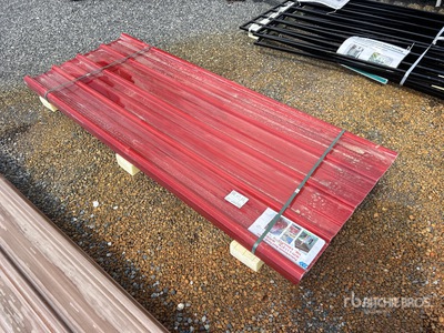 Quantity of (30) 8 ft x 3 ft Polycarbonate Roof Panel in Red (Unused)