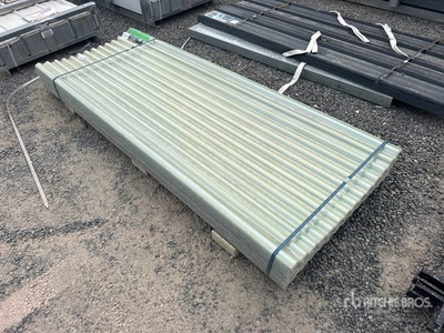 Quantity of (100) 8 ft x 3 ft Clear Polycarbonate Roof Panel (Unused)