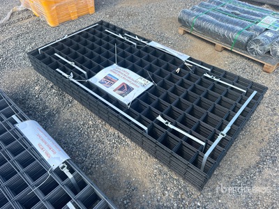 Quantity of (40) 3 Ft x 6 Ft Black Metal Rail Panel (Unused)