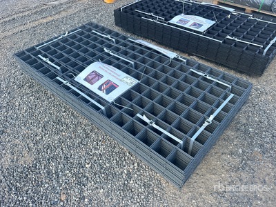 Quantity of (40) 3 Ft x 6 Ft Grey Metal Rail Panel (Unused)