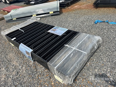 Quantity of (10) 7.9 ft x 3.3 ft Black Galvanized Steel Fencing (Unused)