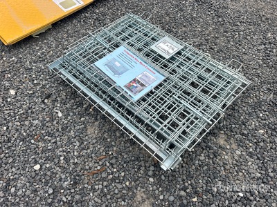 2.6 ft x 2 ft x 2.1 ft Collapsible Wire Mesh Container Welded 2.1 in x 2.1 in Mesh Pattern (Unused)