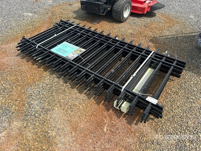 Quantity of (5) 7.7 ft x 3.8 ft Black Galvanized Steel Fencing