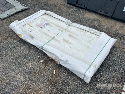 6.89 ft x 3.38 ft White Steel Security Door with Frame and Hardware (Unused)