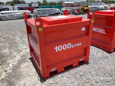 2026 DFT-1000 1000 L Skid Mounted Steel Diesel Tanque Apilable para Combustible (Sin Usar) / Stackable タンク (Unused)