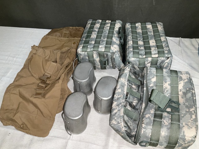 (192) Water Canteen Cups, (81) Hydration Pouches & Assorted Items