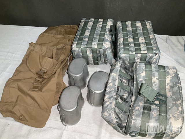 (192) Water Canteen Cups, (81) Hydration Pouches & Assorted Items