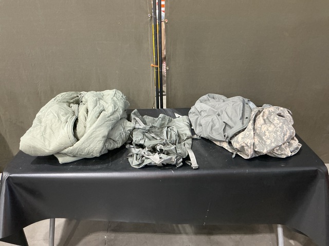 (27) Bivy Covers, (33) Sleeping Bags, (59) Stuff Sacks & Assorted Items