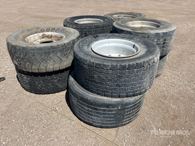 Quantity of (10) Super Single Tires & Wheels