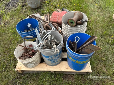 Quantity of Casters, Turnbuckles, Chain, Scrap Metals