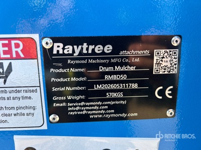 2026 Raytree RMBD50 50 in Drum Skid Steer Mulcher (Unused)