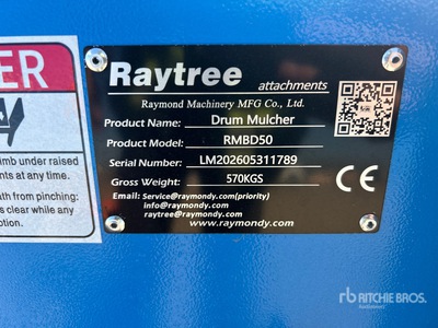 2026 Raytree RMBD50 50 in Drum Skid Steer Mulcher (Unused)