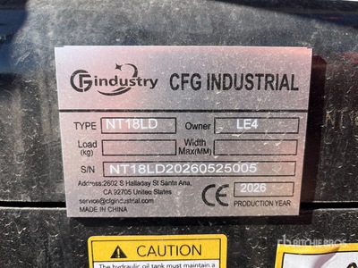 2026 CFG NT18LD Mini Excavator (Unused)