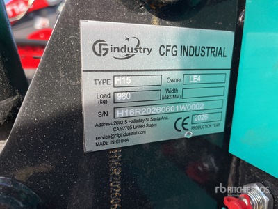 2026 CFG H15 Mini Excavator (Unused)