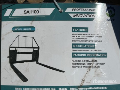 Quantity of (8) 2026 Mower King SA 48 in Skid Steer Forks (Unused)