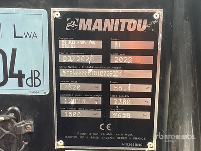 2022 Manitou MT933 Telehandler