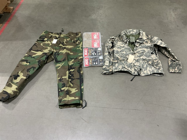 (48) Briefs, (4) Pairs of Cold Weather Trousers, (8) Parkas & Assorted Items