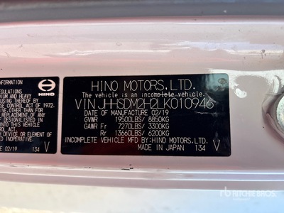 2020 Hino 195 4x2 Furgoneta caja cerrada