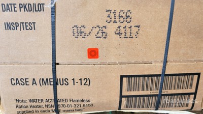 (6) Cases of Genuine U.S. G.I. Military MRE'S (Meals ready to Eat) 6/26