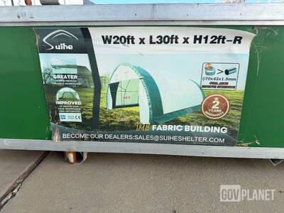 20 X 30 X 12 SUIHE FABRIC STORAGE BUILDING SHIP DIMS: 76 X 29 X 20 794LBS مبنى التخزين