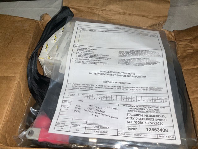 (5) 57K6230 Battery Disconnect Switch Accessories Kits
