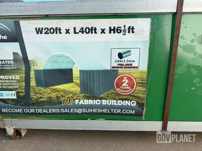 20X40X06.5 SUIHE FABRIC CANOPY SHIP DIMS: 76X30X21 805LBS مظلة التخزين
