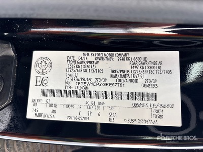 2016 Ford F-150 XLT 4x4 Crew Cab Pickup (Inoperable)