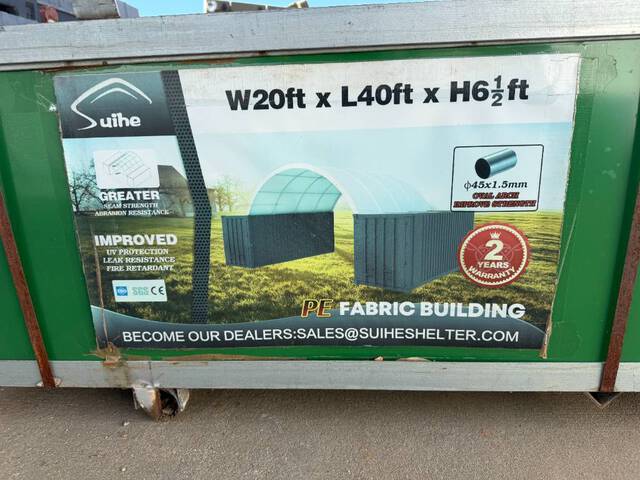 20 X 40 X 6.5 SUIHE STORAGE CANOPY SHIP DIMS: 76X30X21 805LBS Storage Canopy