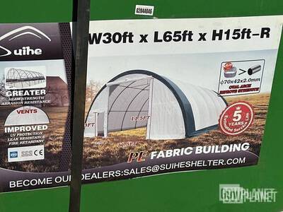 30 X 65 X 15 SUIHE FABRIC STORAGE BUILDING SHIP DIMS: 115 X29X27 2470LBS مبنى التخزين