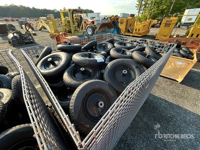 Quantity of 70 in x 56 in Rolling Basket w/Wheelbarrow Wheels & Tires
