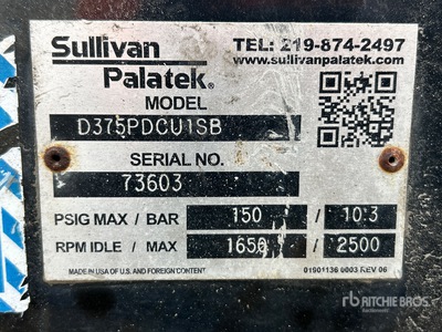 2016 Sullivan Palatek D375 375 cfm Compresseur à air