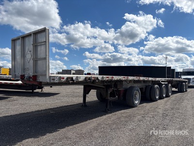 2012 Manac 28 ft T/A B-Train Pup Flatbed Trailer