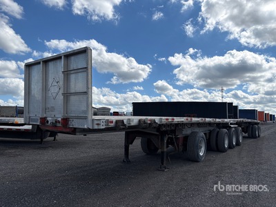 2012 Manac 28 ft Quad/A B-Train Lead Flatbed Trailer