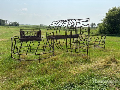 Quantity of (4) 8 Ft Bale Livestock Feeder